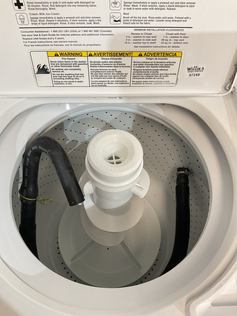 Whirlpool Used Natural Gas Set Washer/Dryer 27/29inches (White